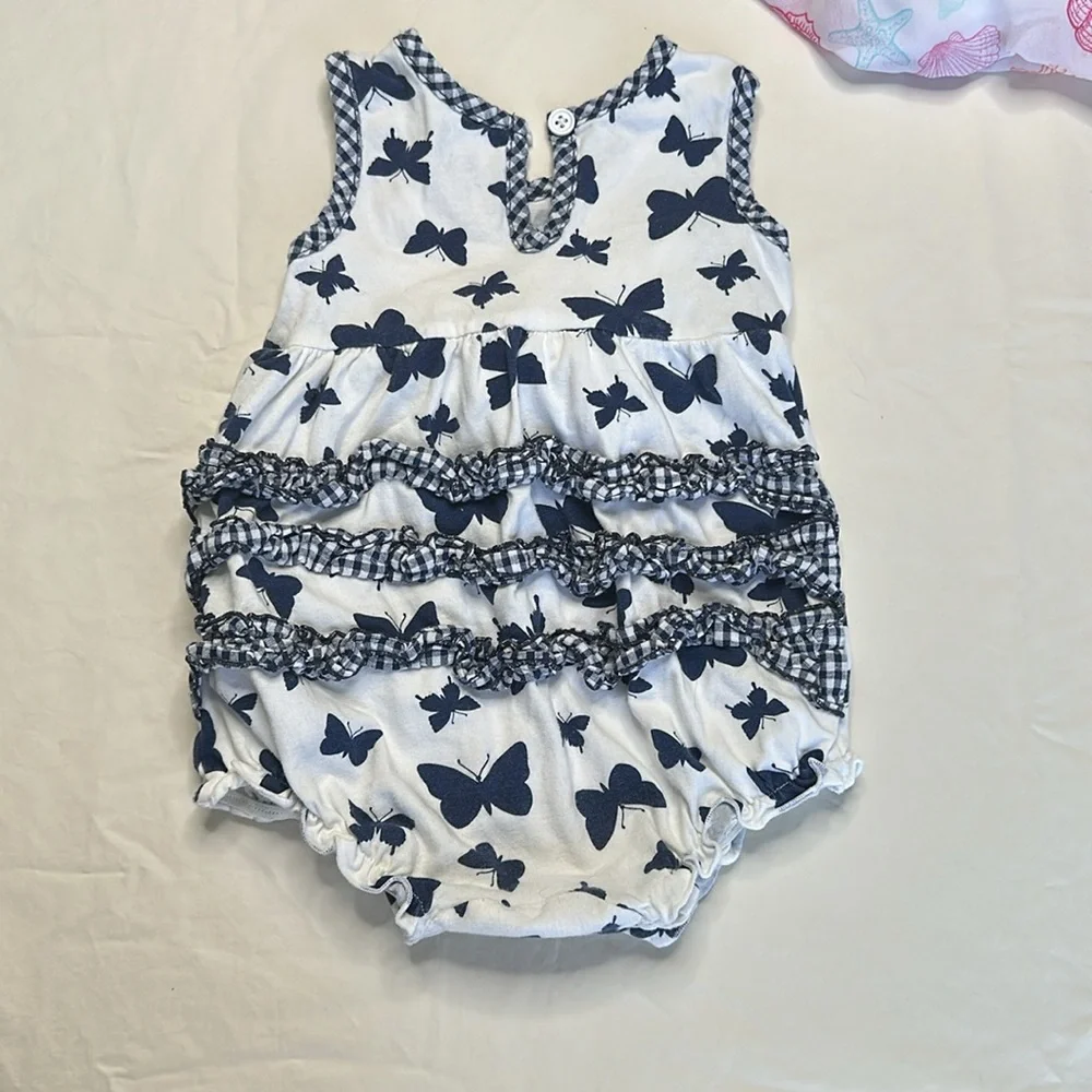 Baby Essentials Set of Three Baby Onesies size 9 months  - Pink, White, and Blue